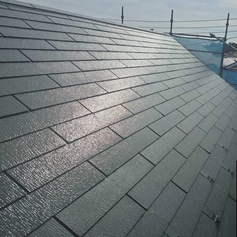 屋根の上塗り後