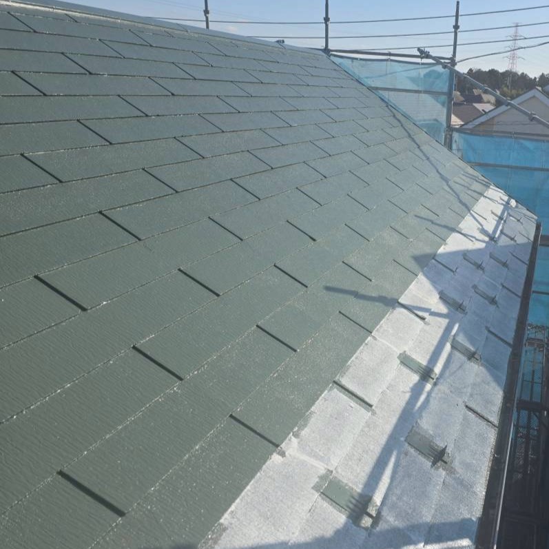 屋根の中塗り